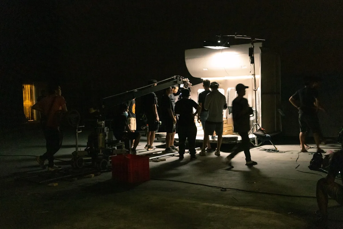 Crew mobilising for a last-minute production call